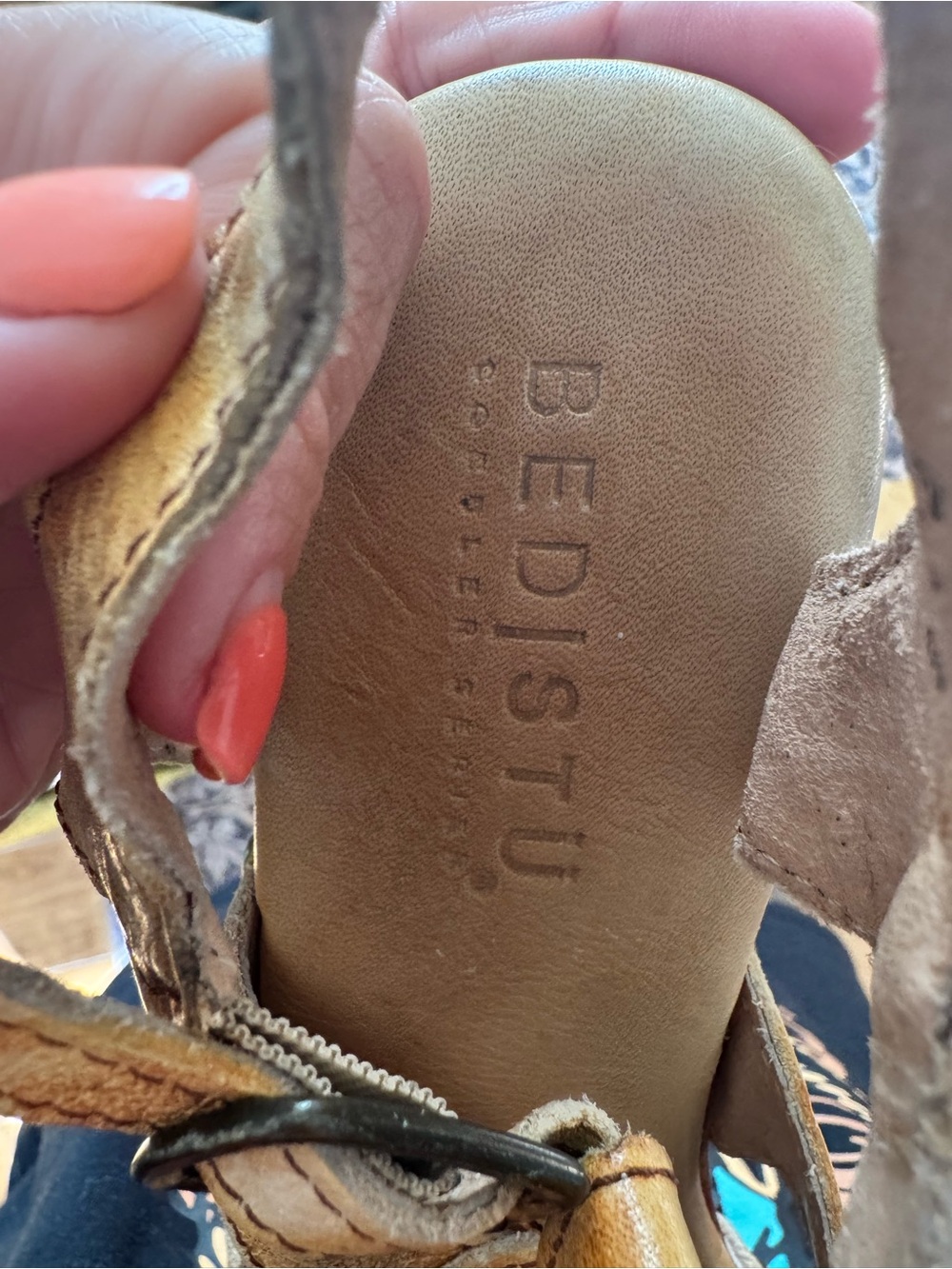 BED|STU ' Tan/rustic Leather Platform Sandals - Picture 5 of 6